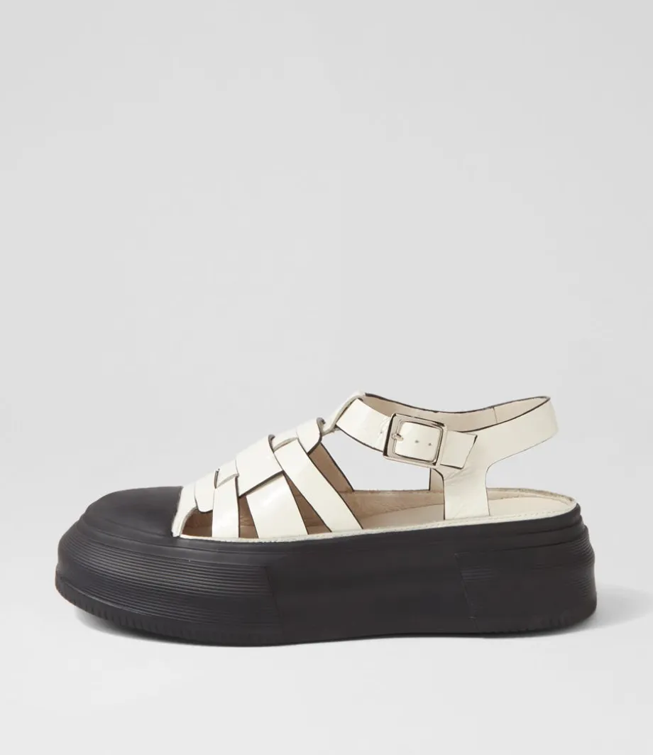 Askery Off White Black Patent Leather Sneakers