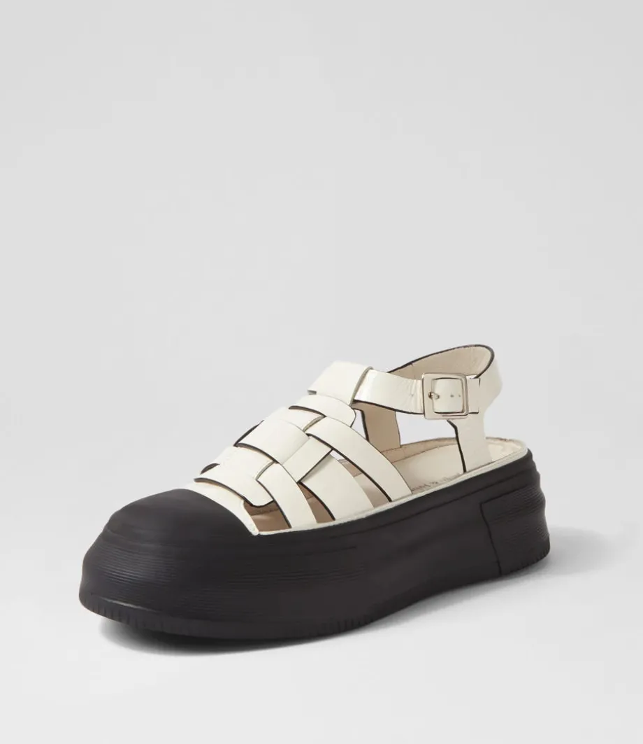 Askery Off White Black Patent Leather Sneakers