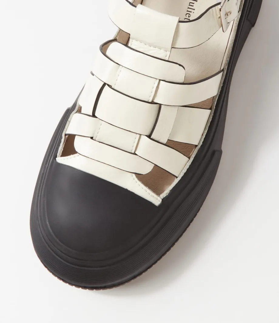 Askery Off White Black Patent Leather Sneakers