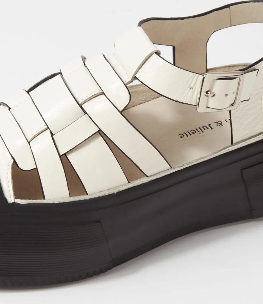 Askery Off White Black Patent Leather Sneakers