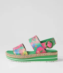 Atha Emerald Flowermania Leather Espadrilles
