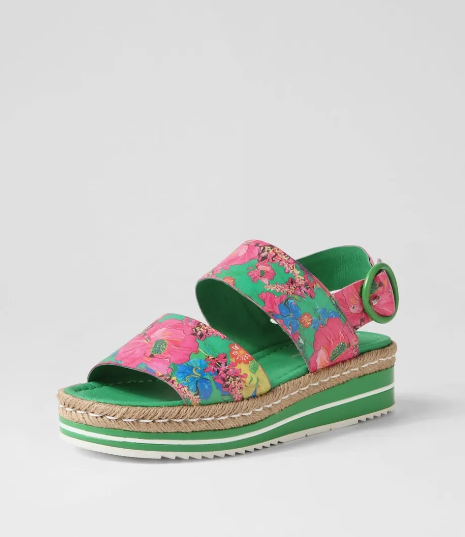 Atha Emerald Flowermania Leather Espadrilles