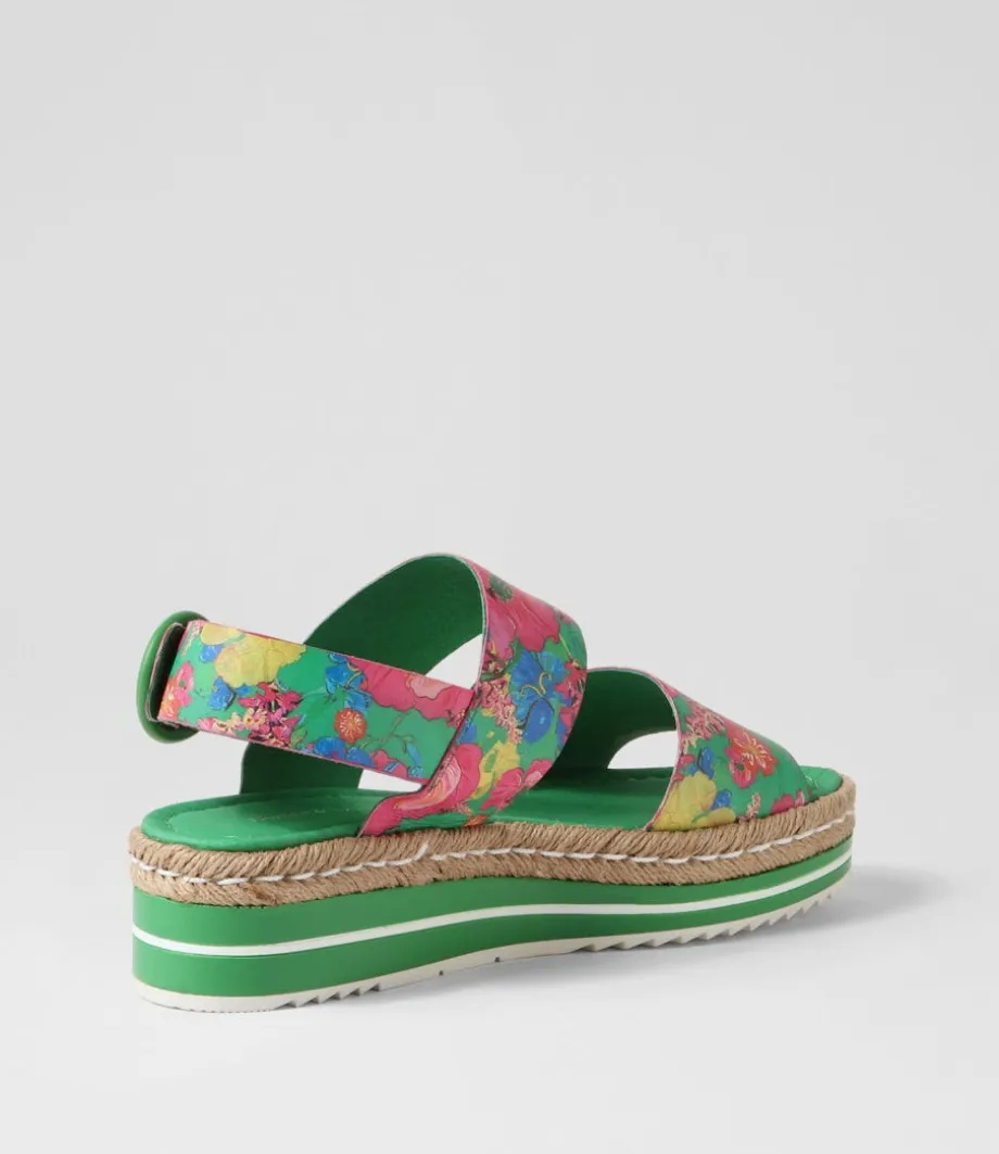 Atha Emerald Flowermania Leather Espadrilles