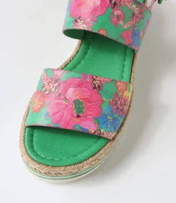 Atha Emerald Flowermania Leather Espadrilles