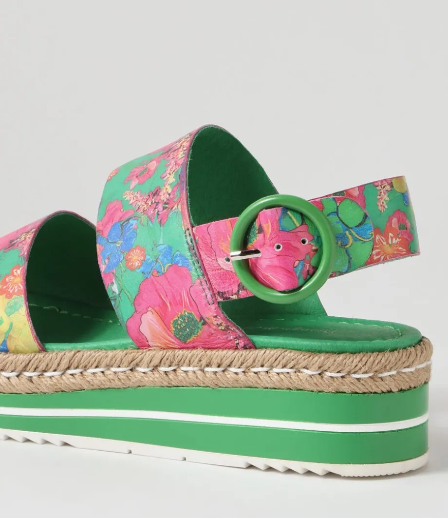 Atha Emerald Flowermania Leather Espadrilles