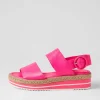 Atha Hot Pink Leather Espadrilles