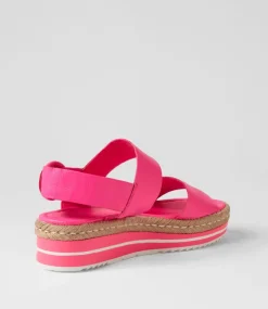 Atha Hot Pink Leather Espadrilles