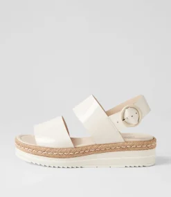 Atha Ivory Patent Leather Espadrilles