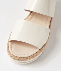 Atha Ivory Patent Leather Espadrilles