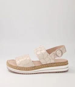 Atha Large Fit Nude Frill Leather Sandals