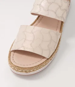 Atha Large Fit Nude Frill Leather Sandals