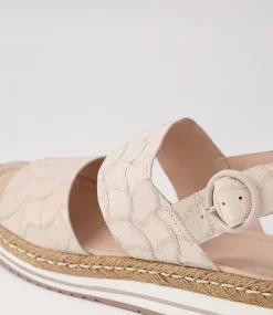 Atha Large Fit Nude Frill Leather Sandals