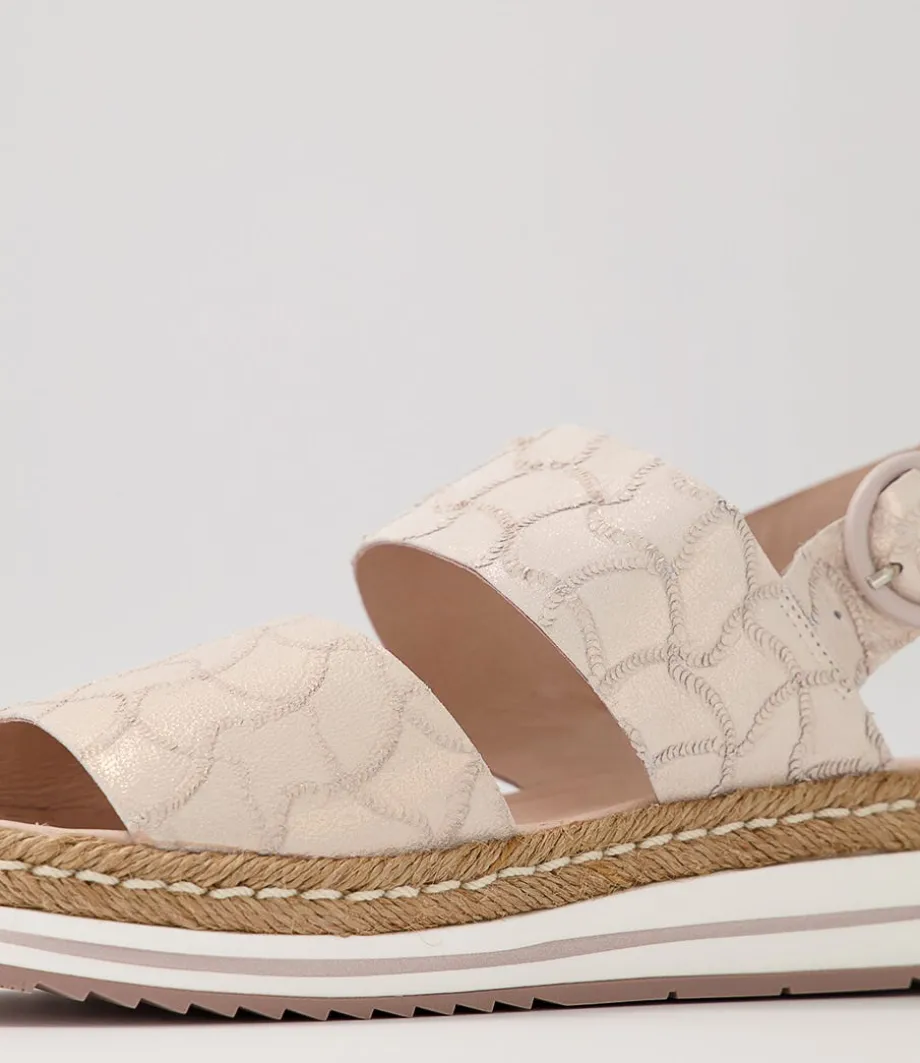 Atha Large Fit Nude Frill Leather Sandals