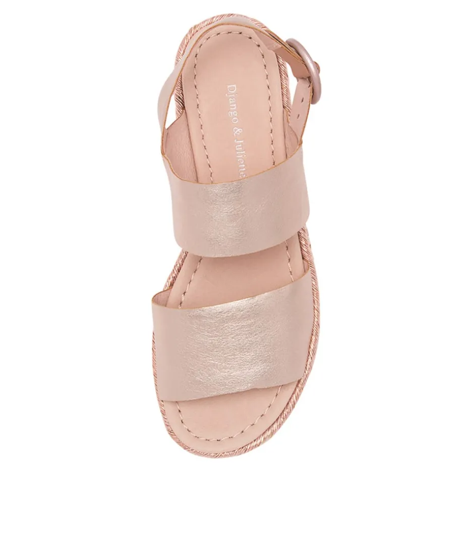 Atha Pale Rose Gold Rope Leather Sandals