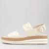 Atha White Frill Leather Espadrilles