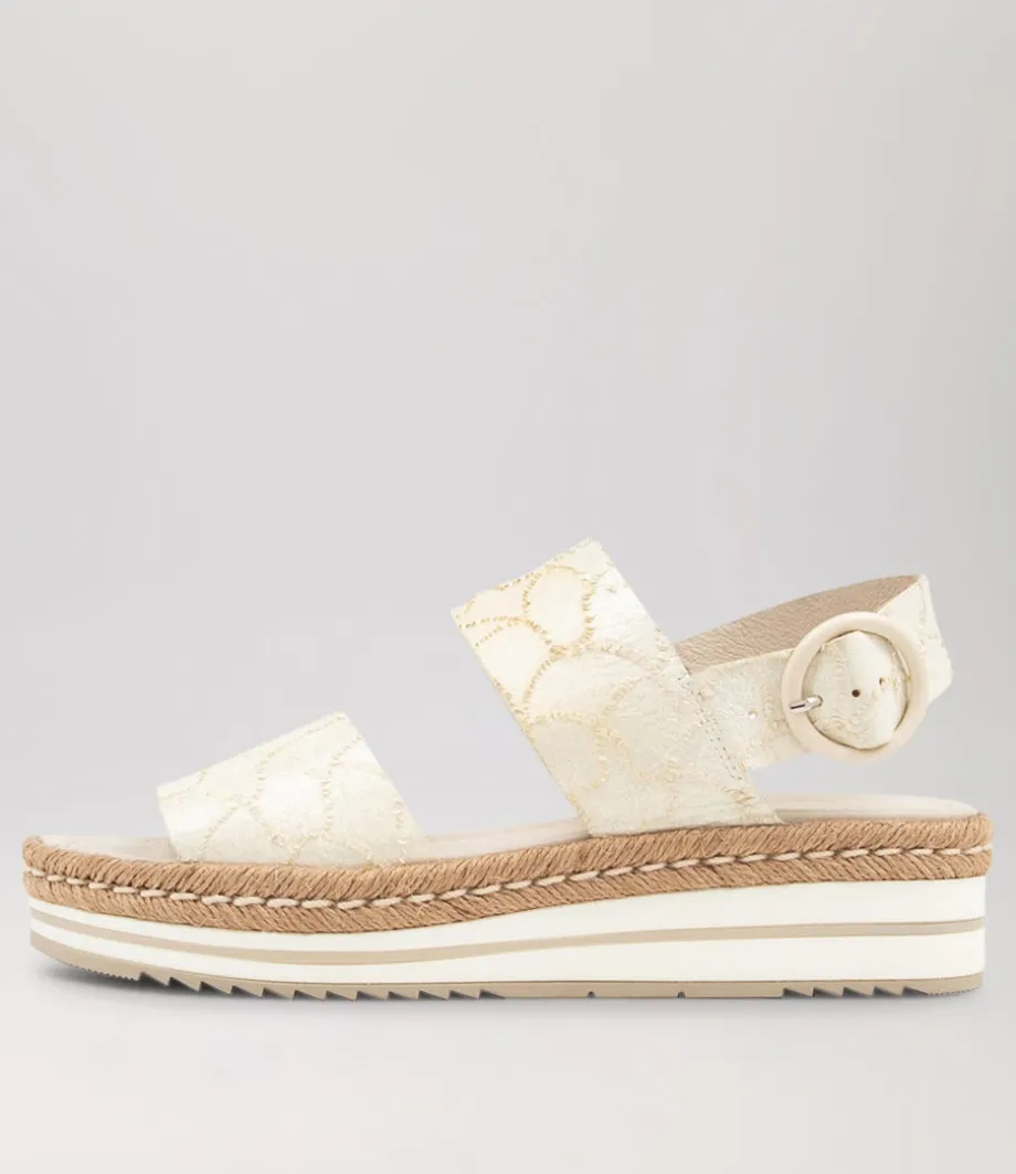 Atha White Frill Leather Espadrilles
