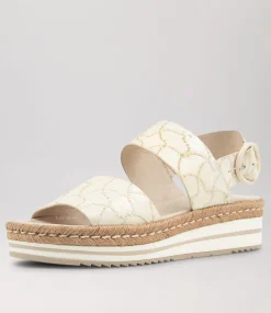 Atha White Frill Leather Espadrilles