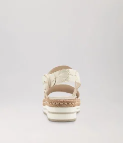 Atha White Frill Leather Espadrilles