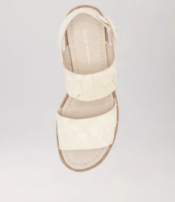 Atha White Frill Leather Espadrilles