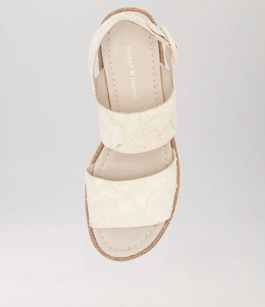 Atha White Frill Leather Espadrilles