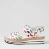 Atha White Shoe Print Leather Espadrilles