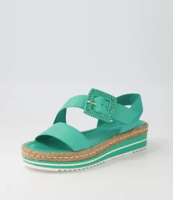 Atory Light Emerald Leather Espadrilles