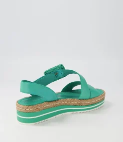 Atory Light Emerald Leather Espadrilles