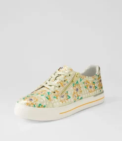 Audry W Orange Cut Pale Gold Leather Sneakers