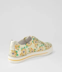 Audry W Orange Cut Pale Gold Leather Sneakers