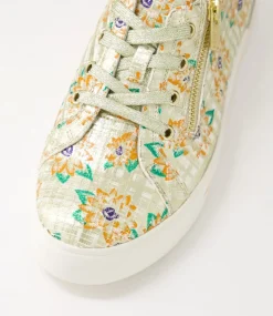 Audry W Orange Cut Pale Gold Leather Sneakers