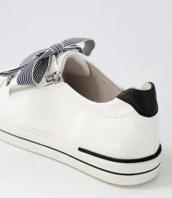 Audry W White Black Patent Leather Sneakers