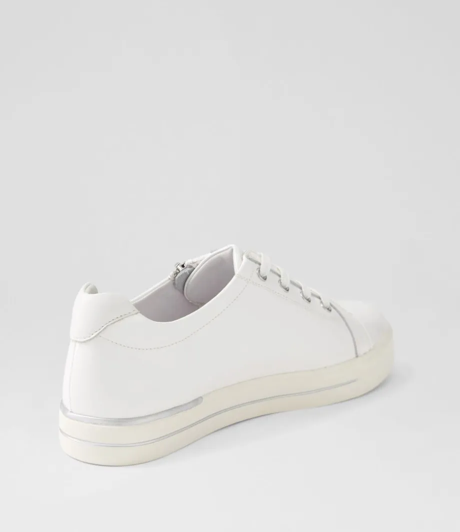 Audry W White Wrinkle Patent Leather Sneakers