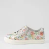 Audry W Wild Flower Silver Leather Sneakers