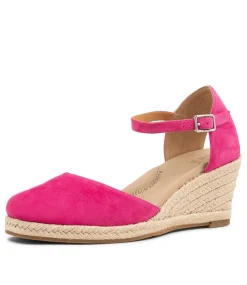 Autumn W Fuchsia Suede Heels