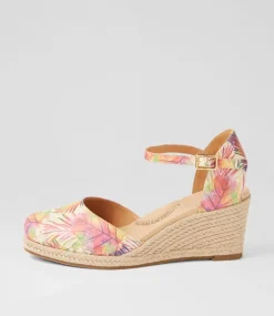 Autumn W Multi Palms Leather Wedges