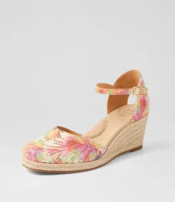 Autumn W Multi Palms Leather Wedges