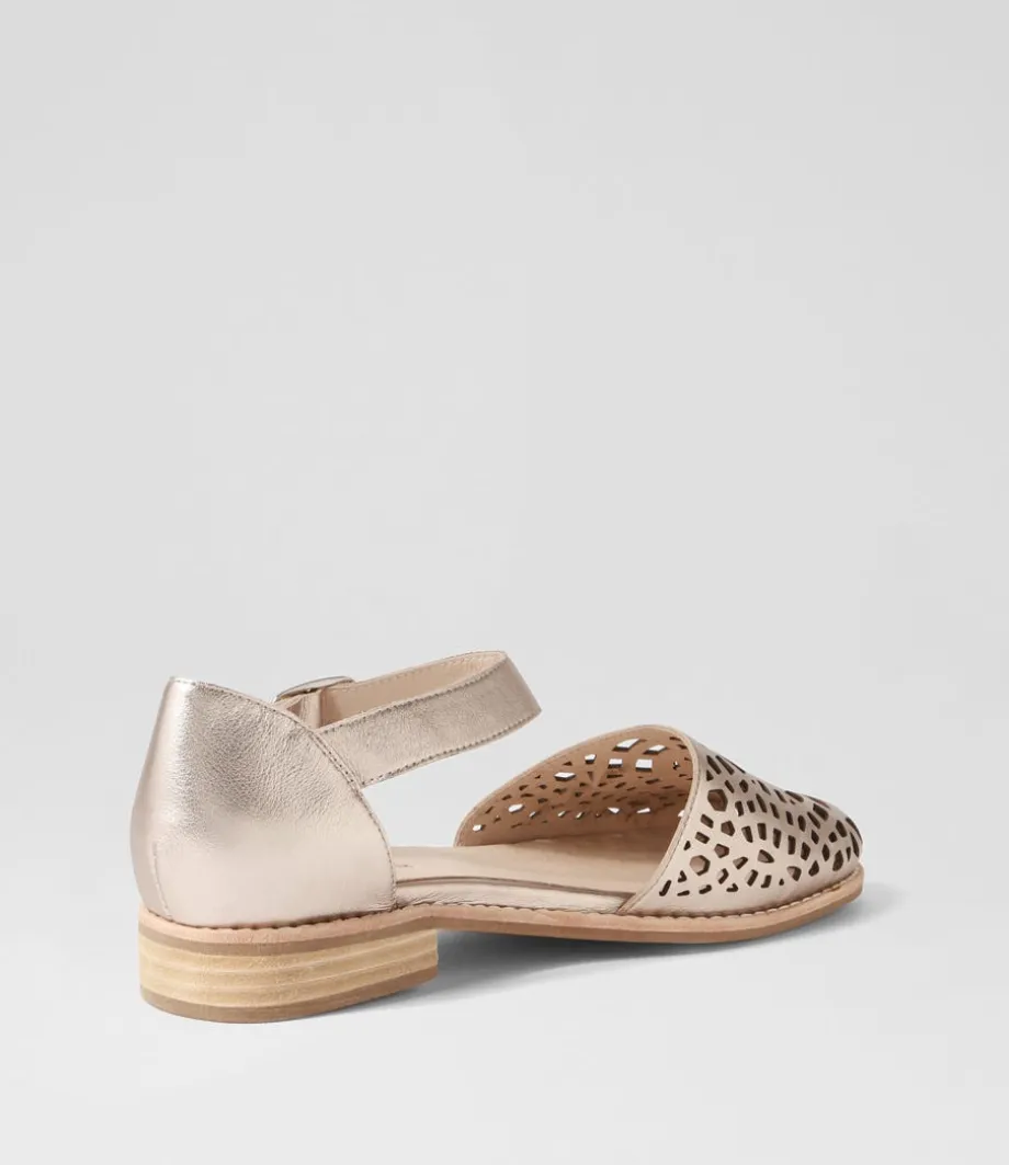 Averate Platino Leather Flat Shoes