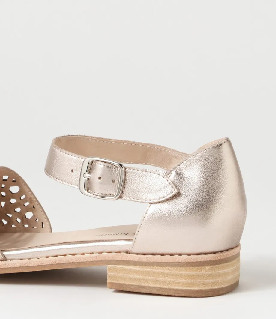 Averate Platino Leather Flat Shoes