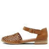 Averate Tan Leather Flat Shoes