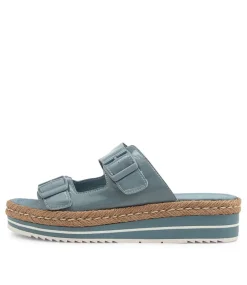 Axel Denim Patent Leather Sandals