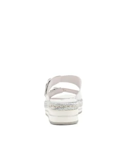 Axel White Silver Rope Patent Leather Sandals