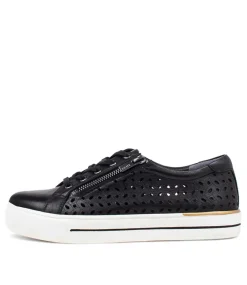 Ayleen W Black Leather Sneakers