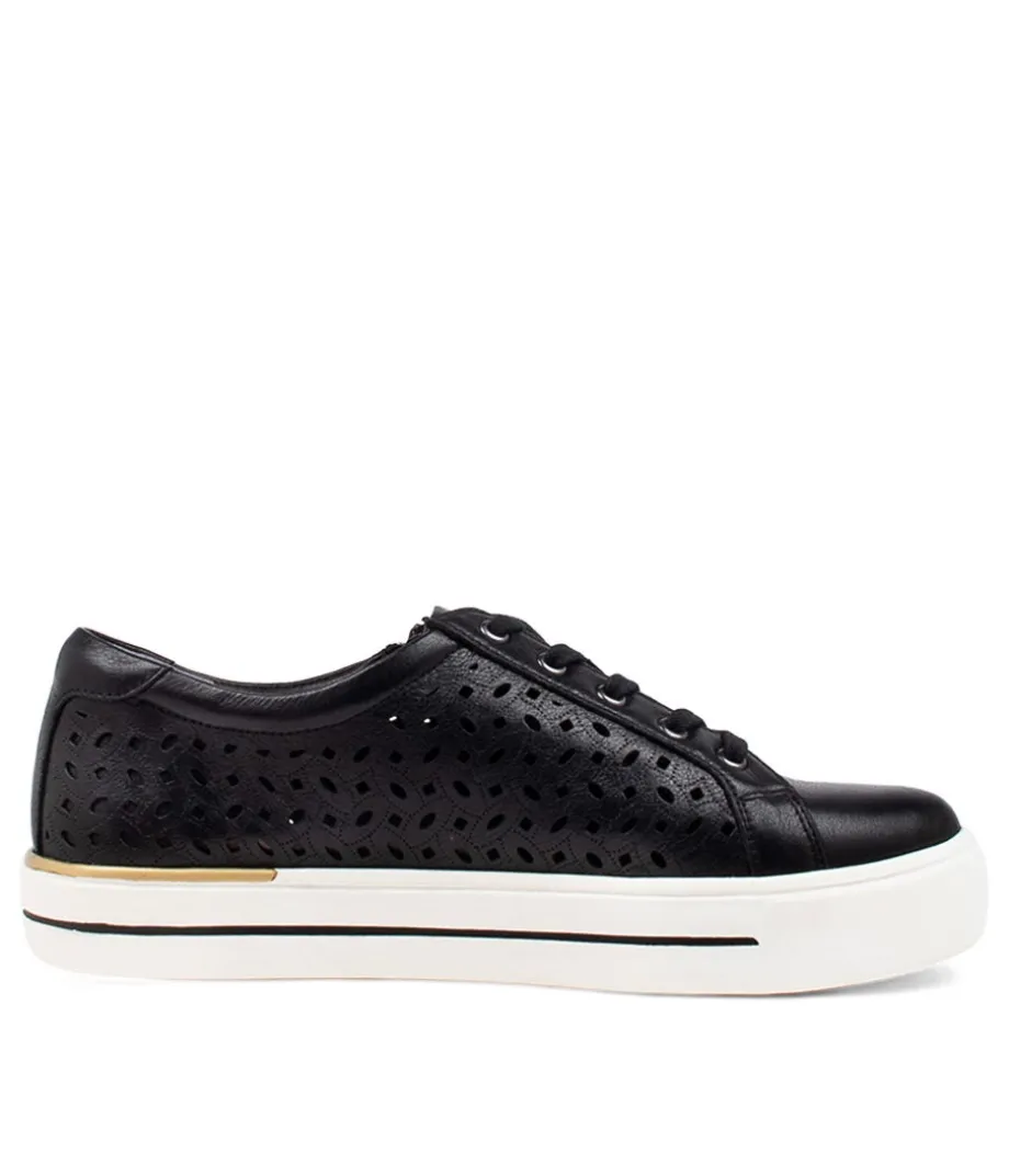 Ayleen W Black Leather Sneakers