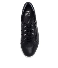 Ayleen W Black Leather Sneakers
