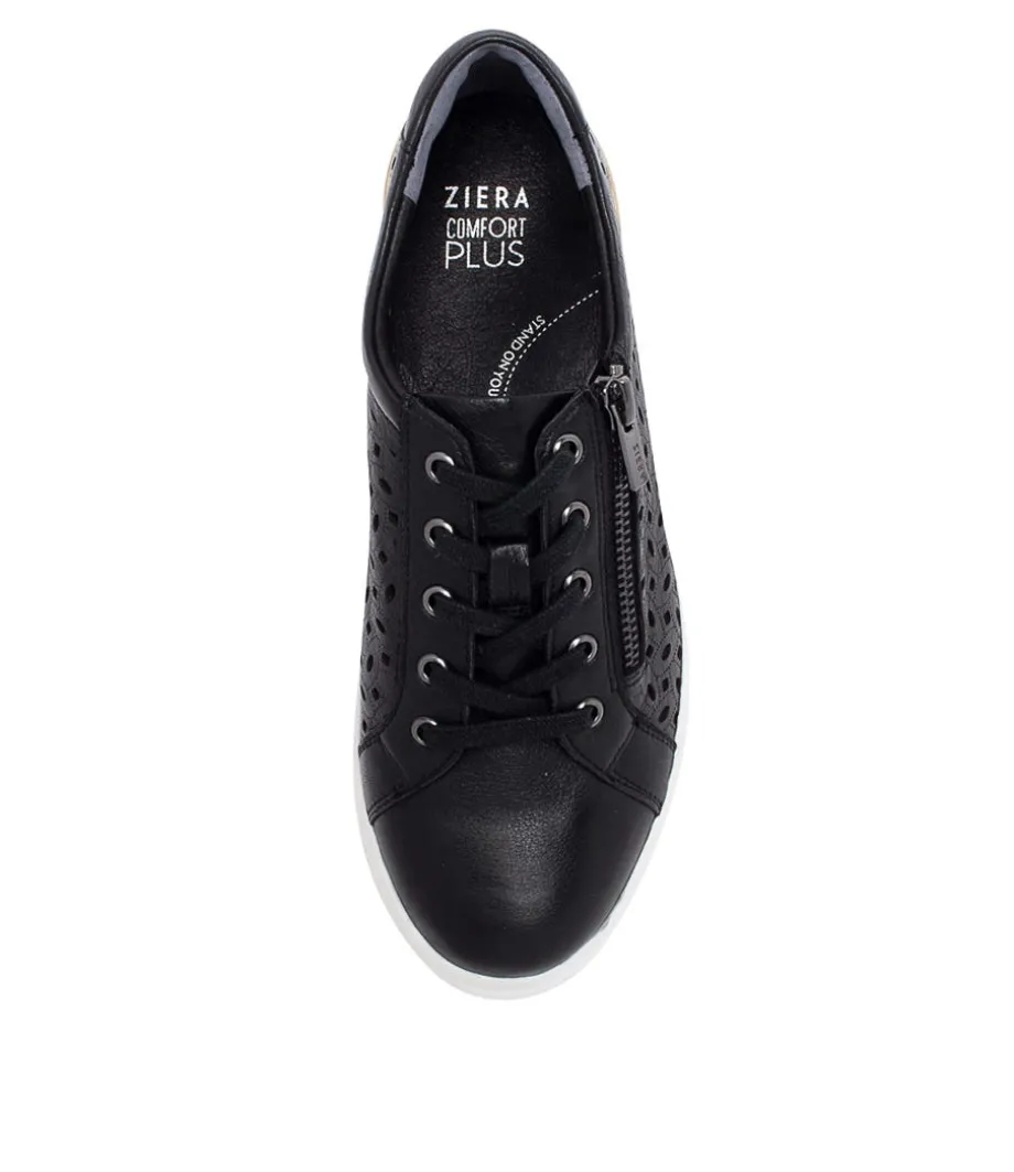 Ayleen W Black Leather Sneakers