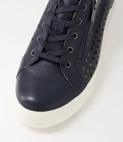 Ayleen W Navy Leather Sneakers