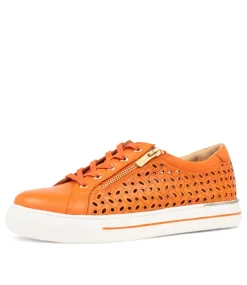 Ayleen W Orange Leather Sneakers