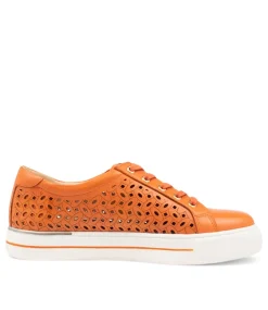 Ayleen W Orange Leather Sneakers