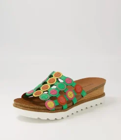 Badabing Spearmint Bright Multi Leather Mukes