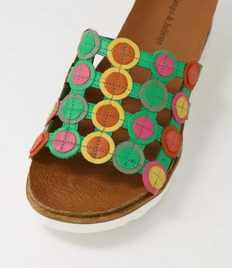 Badabing Spearmint Bright Multi Leather Mukes